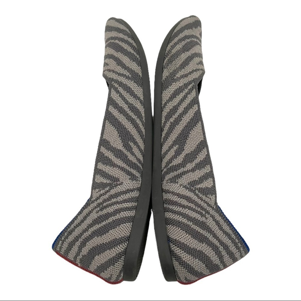 Rothy’s Gray Zebra The Point RARE Retired Flats Women’s 7.5 - Picture 8 of 16